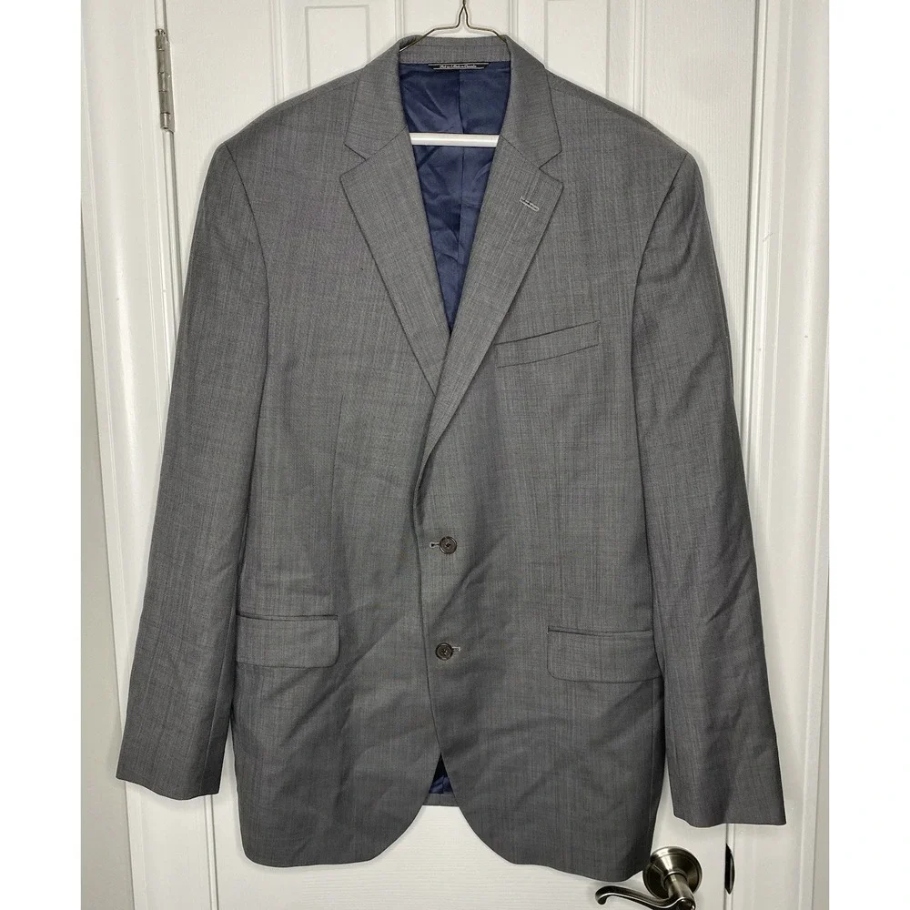 Jack‎ Victor Men's Executive Collection 100% Wool Blazer Grey Size 44 L